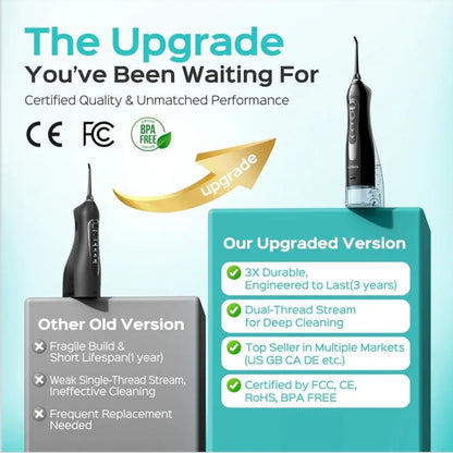 COSLUS Water Dental Flosser for Teeth Oral Irrigator 5 Jet Tips Rechargeable