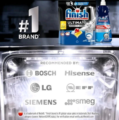 Finish Dishwasher Tablet Ultimate Infinity Shine 80 Tablets Clean & Shine Lemon