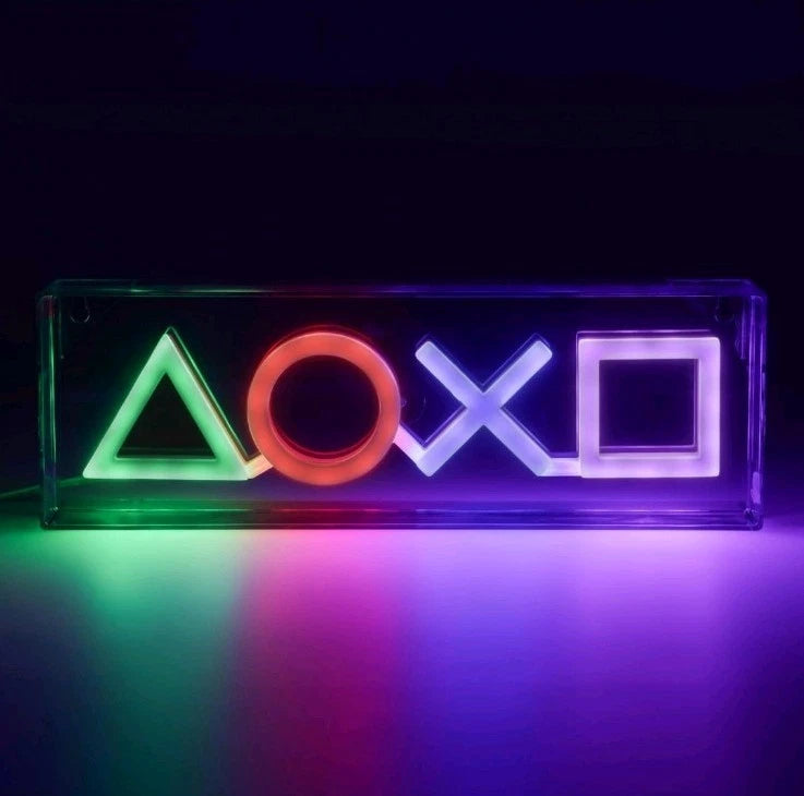 PlayStation Icons LED Neon Light Officially Licensed Free Stand Wall Mount