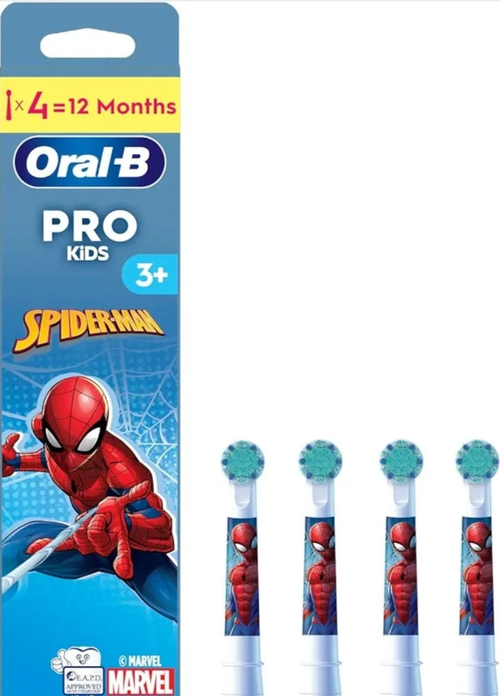 Oral-B Pro Kids Electric Toothbrush Head with Spiderman Characters Soft Bristles