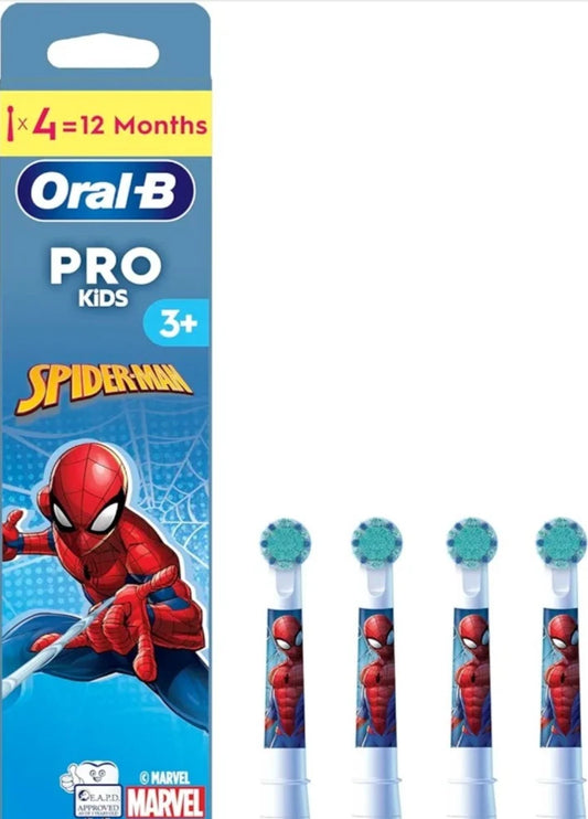 Oral-B Pro Kids Electric Toothbrush Head with Spiderman Characters Soft Bristles